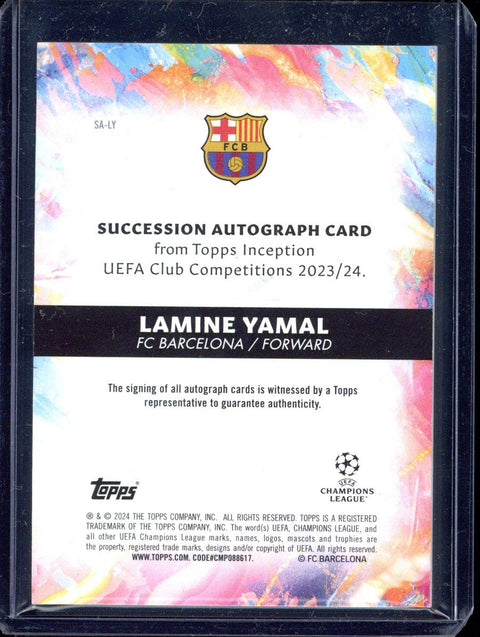 LAMINE YAMAL 2023-24 Topps Inception UCC Succession Rookie Auto 27/75