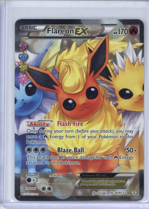 2016 Pokemon Generations Radiant Collection Flareon EX FA RC28/RC32