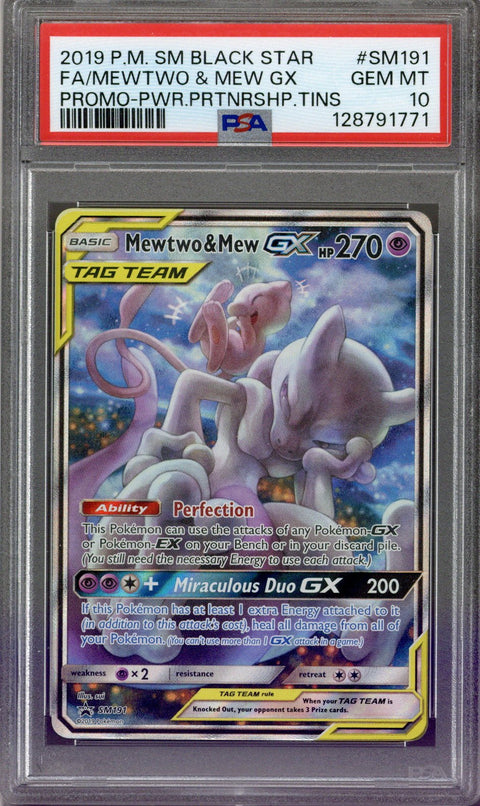 2019 Pokemon Mewtwo & Mew GX Tag Team Promo SM191 PSA 10