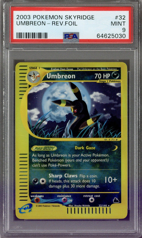 2003 Pokemon Skyridge Umbreon Reverse Foil PSA 9
