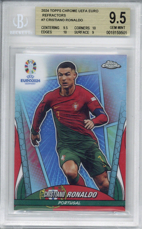 2024 Topps Chrome UEFA Euro Cristiano Ronaldo Hero Variation BGS 9.5 #7