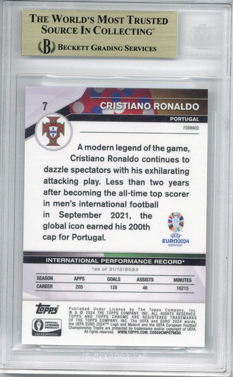 2024 Topps Chrome UEFA Euro Cristiano Ronaldo Hero Variation BGS 9.5 #7