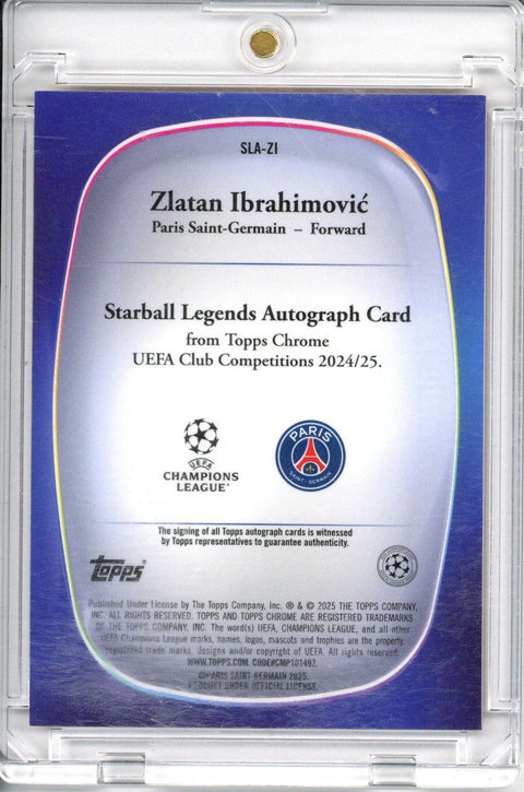 2024/25 Topps Chrome Logofractor Zlatan Ibrahimovic Starball Legends /5 Autograph