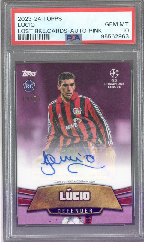 2023/24 Topps Lucio Lost Rookie Cards Autograph Pink PSA 10