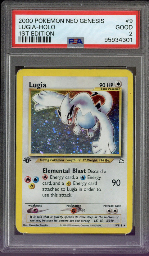 2000 Pokemon Neo-Genesis Lugia-Holo 1st Edition #9 PSA 2