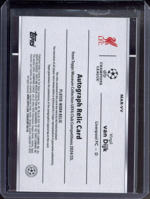 2024-25 Topps Museum Virgil van Dijk Autograph Relic /10 #MAR-VV