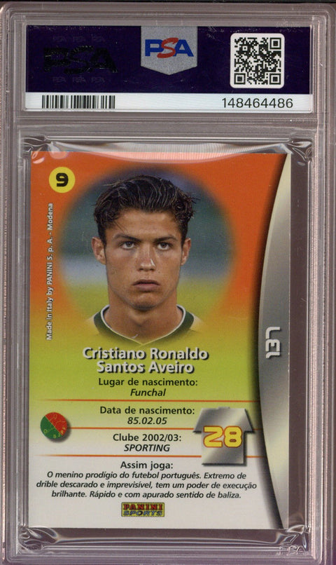 2002/03 Panini Sports Cristiano Ronaldo Mega Craques #137 PSA 8