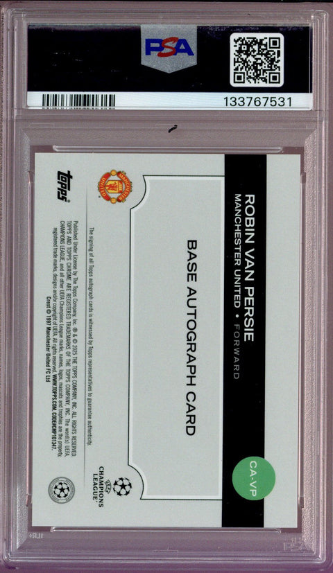 2024-25 Topps Chrome UEFA Robin Van Persie Hongbao Red Auto 8/8 PSA 7/10 Auto