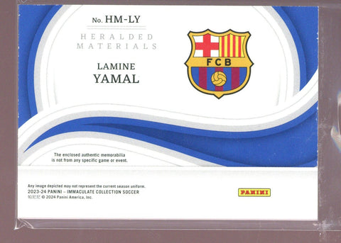2023-24 Immaculate Lamine Yamal RC Heralded Materials Patch Gold 3/10