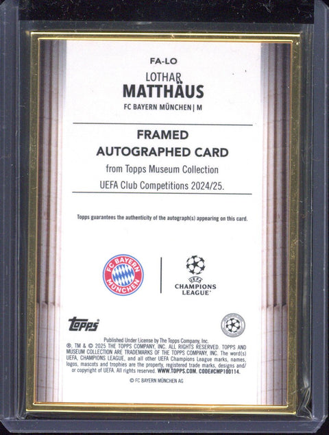 2024-25 Topps Museum Lothar Matthaeus Framed Autograph /75