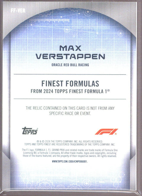 2024 Topps Finest F1 Max Verstappen Finest Formulas PATCH 24/50