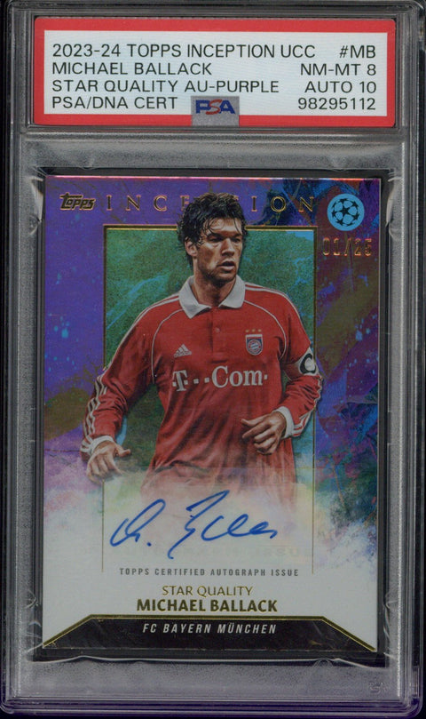 2023-24 Topps Inception UCC Michael Ballack Star Quality Autograph /25 #MB PSA 8 Auto 10