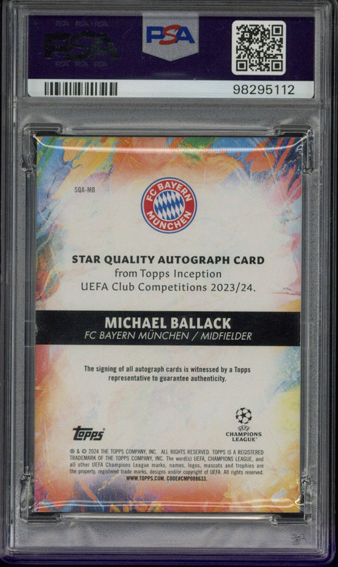 2023-24 Topps Inception UCC Michael Ballack Star Quality Autograph /25 #MB PSA 8 Auto 10