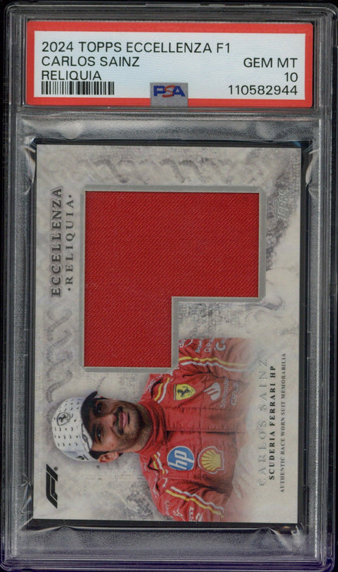 2024 Topps Eccellenza F1 Carlos Sainz Reliquia PSA 10