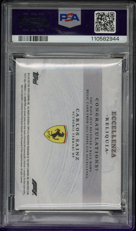 2024 Topps Eccellenza F1 Carlos Sainz Reliquia PSA 10
