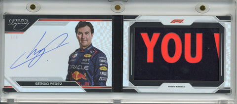 2024 Topps Dynasty F1 Sergio Perez Autograph Relic Book Card /5 #ARB-SPE