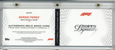 2024 Topps Dynasty F1 Sergio Perez Autograph Relic Book Card /5 #ARB-SPE