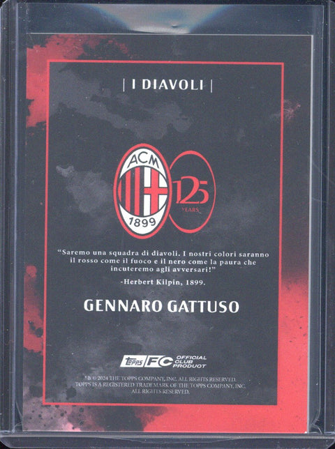 2024-25 Topps AC Milan 125 Anniversary Gennaro Gattuso Diavoli Autograph /10