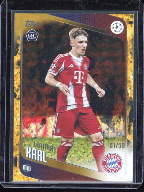 2026 Topps Flagship UCC Lennart Karl RC Gold Raindrops /50