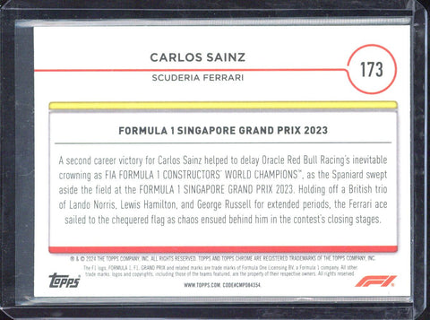 2024 Topps Chrome F1 Carlos Sainz /50