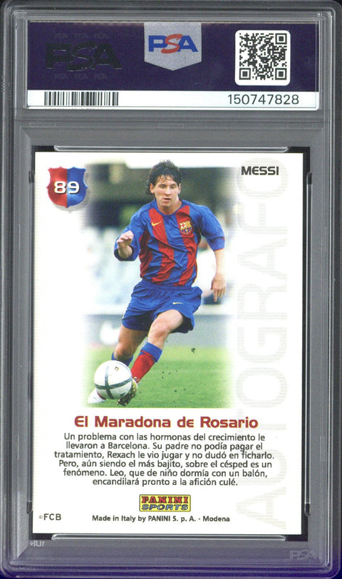 2004-05 Panini Sports Lionel Messi Mega Cracks Barca Campeon #89 PSA 8