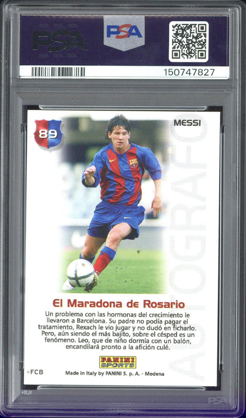 2004-05 Panini Sports Lionel Messi Mega Cracks Barca Campeon #89 PSA 7
