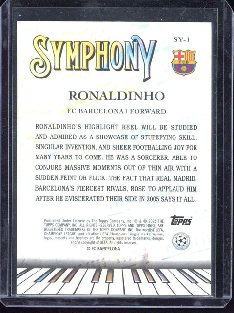 2024-25 Topps Chrome Finest UCC Ronaldinho Symphony /75 #SY-1
