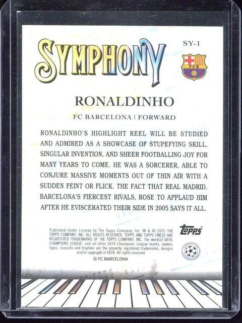2024-25 Topps Chrome Finest UCC Ronaldinho Symphony /99 #SY-1