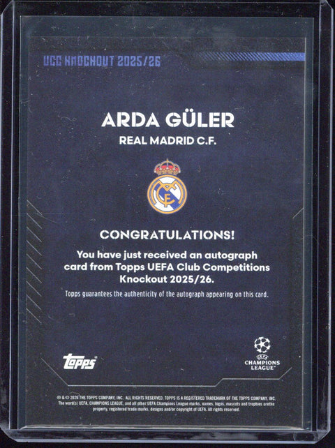 2025-26 Topps Knockout Arda Güler Autograph /99