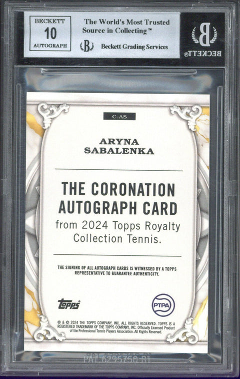 2024 Topps Chrome Tennis Aryna Sabalenka The Coronation Autograph #C-AS BGS 8.5
