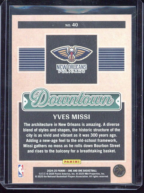 2024-25 Panini One and One Basketball Yves Missi Downtown #40