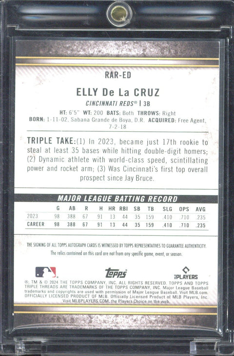 2024 Topps Triple Threads Elly De La Cruz RC Autograph Relic /50 #RAR-ED