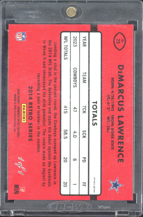 2024 Panini Donruss Optic DeMarcus Lawrence 1/1 #25