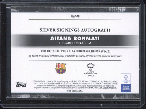 2024-25 Topps Inception UCC Aitana Bonmati Silver Signings Autograph #SSAV-AB