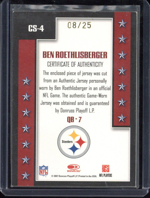 2007 Donruss Threads Ben Roethlisberger Patch /25