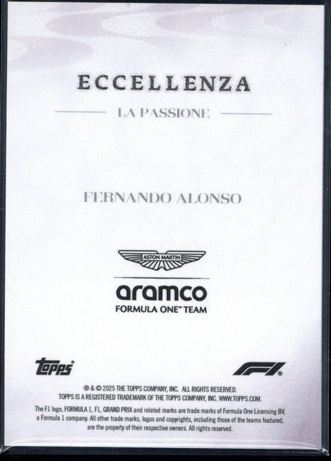 2025 Topps Eccellenza F1 Fernando Alonso /99
