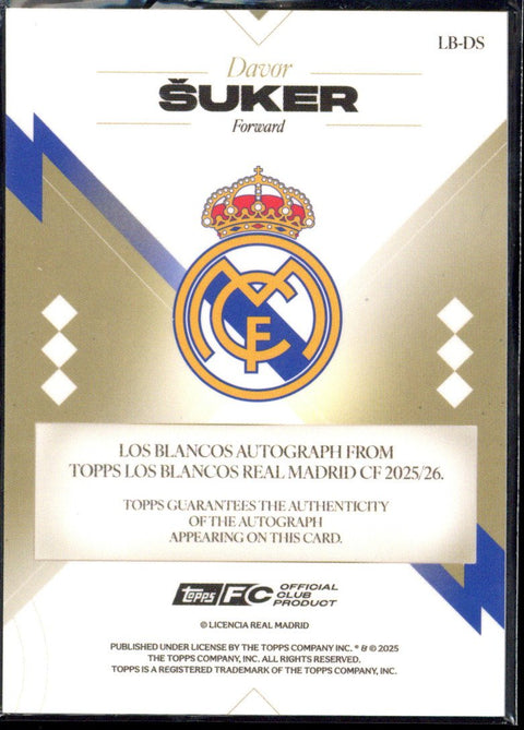 2025/26 Topps Los Blancos Davor Suker Autograph #LB-DS
