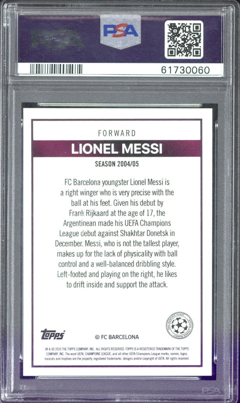 2020-21 Topps Lionel Messi The Lost Rookie Cards PSA 10