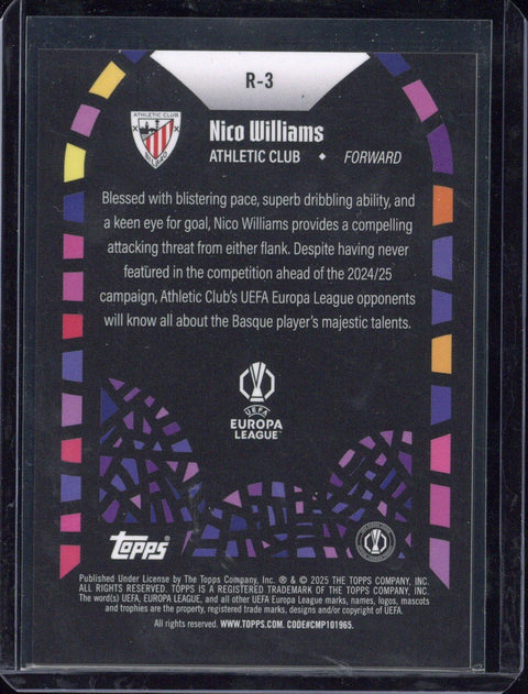 2025 Topps Merlin UCC Nico Williams Renaissance #R-3