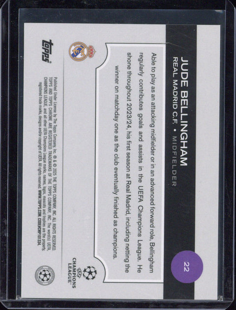 2025 Topps Chrome UCC Jude Bellingham Hero Variation #22