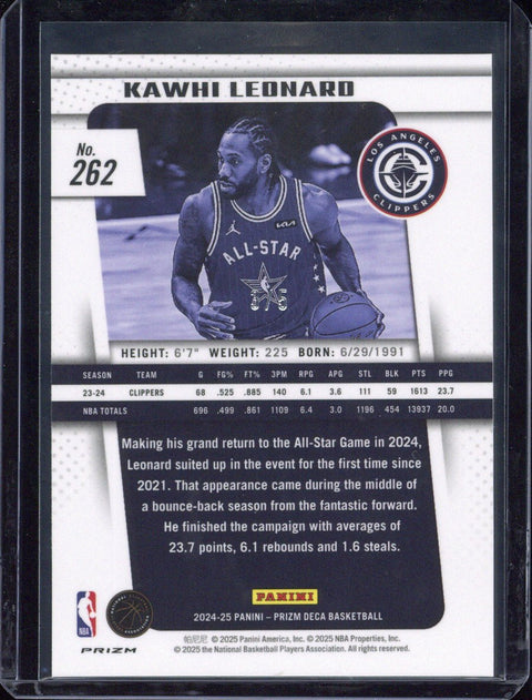 2024-25 Panini Prizm Deca Basketball Kawhi Leonard All-star #262