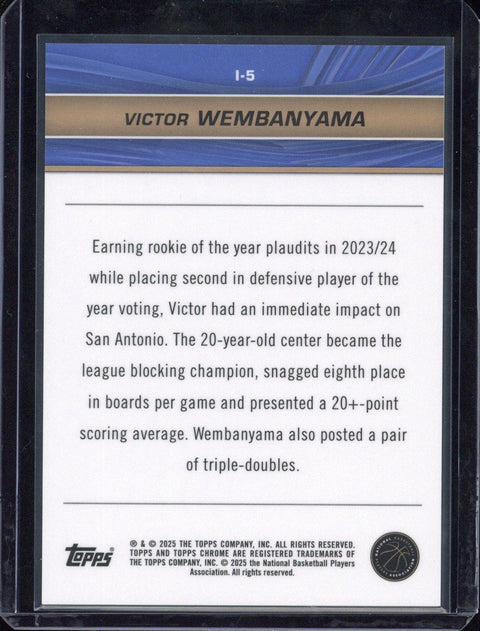 2025 Topps Chrome Infinity Victor Wembanyama #I-5