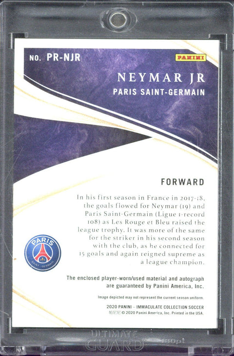 2020 Panini Immaculate Collection Soccer Neymar Jr Relic Autograph /10 #PR-NJR