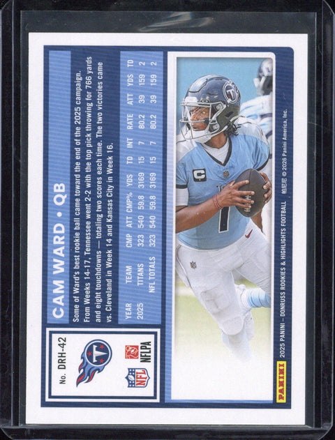 2025 Panini Donruss Rookies & Highlights Football Cam Ward RC #DRH-42
