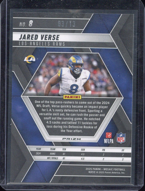 2025 Panini Mosaic Football Jared Verse /13 #8