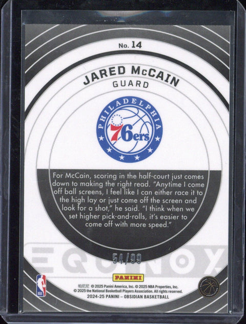 2024/25 Panini Obsidian Basketball Jared McCain RC /99 #14