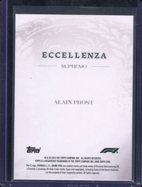 2025 Topps Eccellenza F1 Alain Prost /99