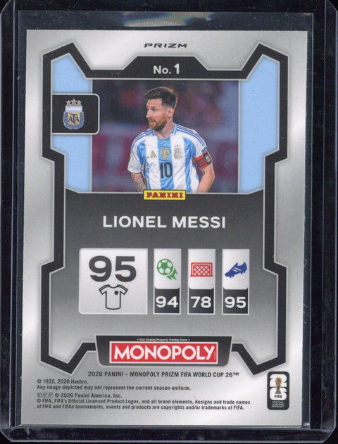 2026 Panini Prizm Monopoly Lionel Messi Blue Wave #1