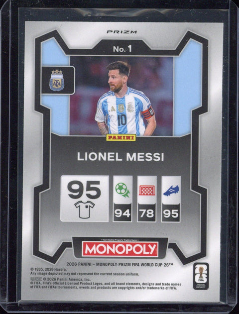 2026 Panini Prizm Monopoly Lionel Messi Red #1