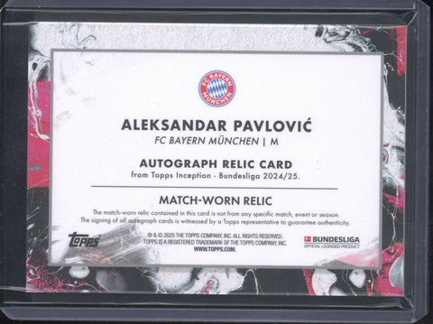 2024-25 Topps Inception Bundesliga Aleksandar Pavlovic Autograph Relic /25